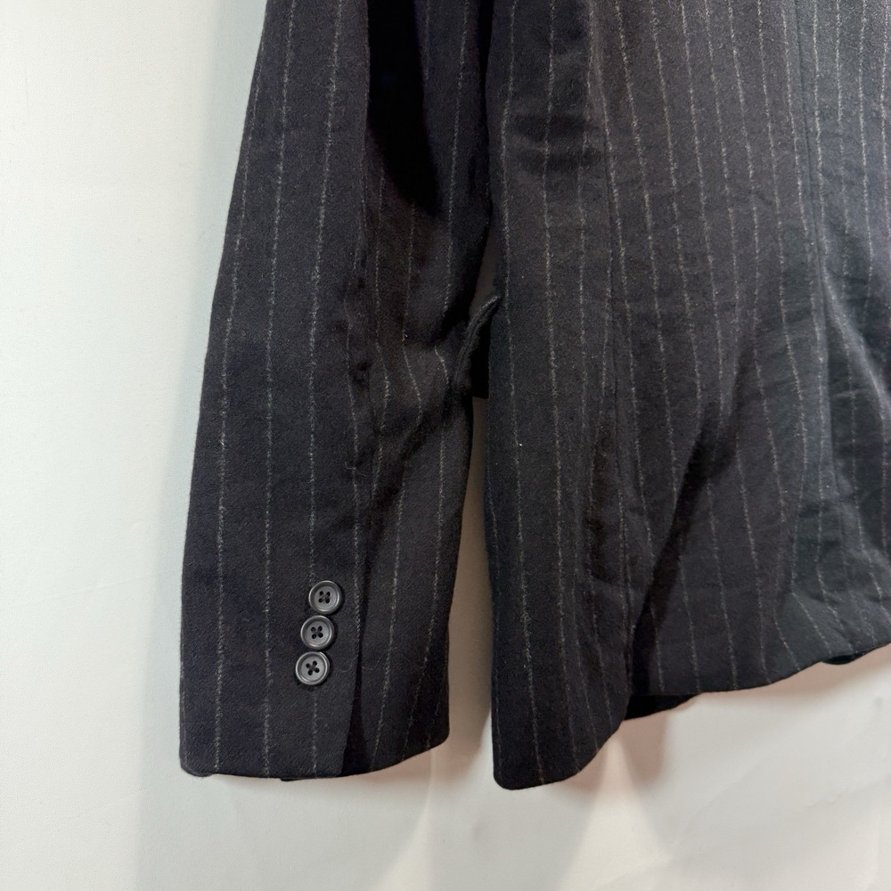 Banana Republic Blazer Womens 6 Black Pin Stripe One Button Wool Blend - Picture 9 of 10